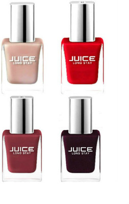 

juice professional long lasting nail paint (pack f 4) multicolor(Pack of 4)