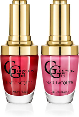 

Gorgeous Girl Glossy Nail Lacquer Flamingo Pink-07 & Pale Carmine-22(Pack of 2)