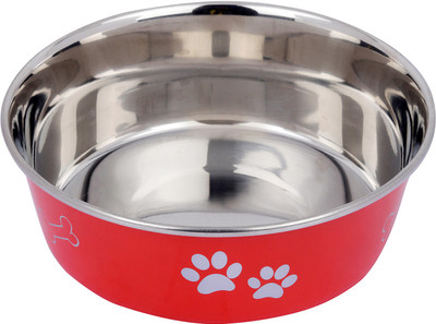 

Naaz Pet Round Stainless Steel Pet Bowl(1700 ml Red)