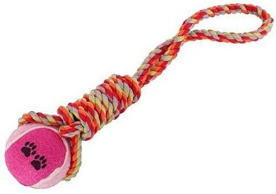 

Pets Empire 18" Inch Rope Tug Toy with a Hard Tennis Ball Dog Chew Toy(Color May Vary) Cotton Chew Toy For Dog