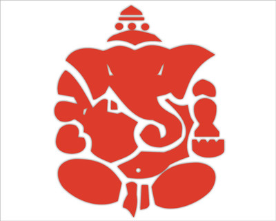 Jump up 30 cm Lord ganesh ji Self Adhesive Sticker(Pack of 1)