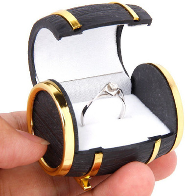 

Futurekart Velvet Ring Earring Jewelry Display Storage Box Gift Case Holder Organizer - Gold Black Beer Barrel Shape Ring Box, Earring Box Vanity Box(Black)