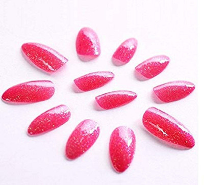 

sweetpea 12 pcs Pink Short False Nail Oval Nail Art Nails False Nail Tips Complete Manicure PINK(Pack of 12)