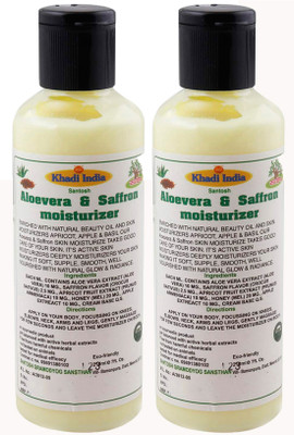 

Khadi India Santosh Aloevera & Saffron moisturizer (Pack of 2) Each of (210)(420 ml)