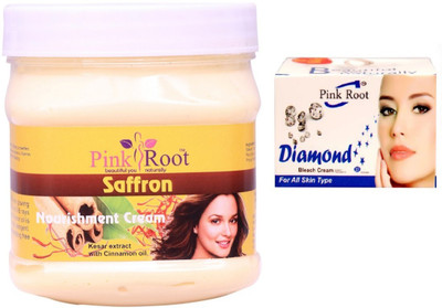Pink Root SAFFRON CREAM WITH DIAMOND BLEACH 43G(Set of 2)