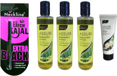 

Assure moisture rich shampoo 3 pcs or conditioner with nackline kajal(Set of 5)