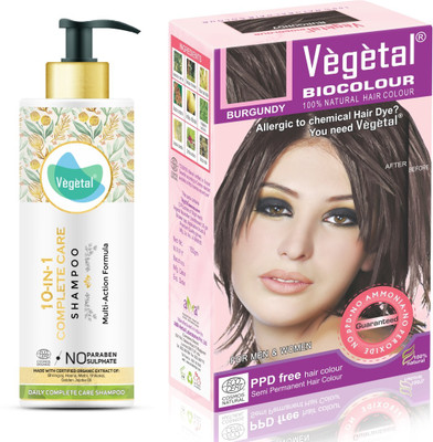 

Vegetal Bio Colour Burgundy 150gm+ 10-In-One Daily Complete Care Shampoo, 200ml(Set of 1)
