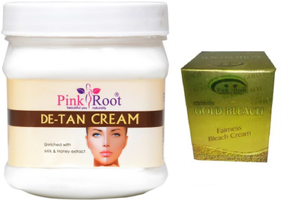 Pink Root DE-TAN CREAM WITH GOLD BLEACH 43G(Set of 2)