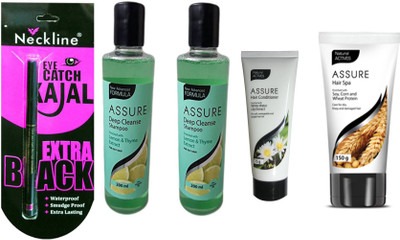 Assure deep cleanse shampoo 2 or conditioner and hair spa with nackline kajal(Set of 5)