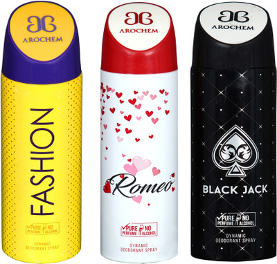 

AROCHEM deodorant Body Spray - For Men & Women(300 ml, Pack of 3)