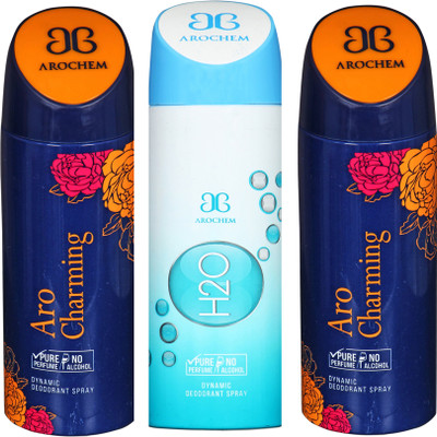 

AROCHEM aro charming,h2o and aro charming combo Body Spray - For Men & Women(300 ml, Pack of 3)