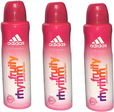 

ADIDAS FRUITY RHYTHM (PACK OF 3) Deodorant Spray - For Women(150 ml, Pack of 3)