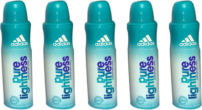 

ADIDAS PURE LIGHTNESS (PACK OF 5) Deodorant Spray - For Women(150 ml, Pack of 5)