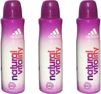 

ADIDAS NATURAL VITALITY (PACK OF 3) Deodorant Spray - For Women(150 ml, Pack of 3)