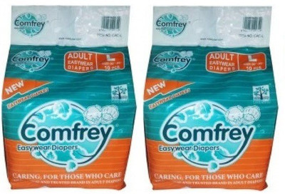 

Comfrey Pant Style Easywear Diaper Pants for Unisex (Large) 10 Pcs/Pack, Size - 30 inches - 39 inches (Pack of 2) - L(10 Pieces)