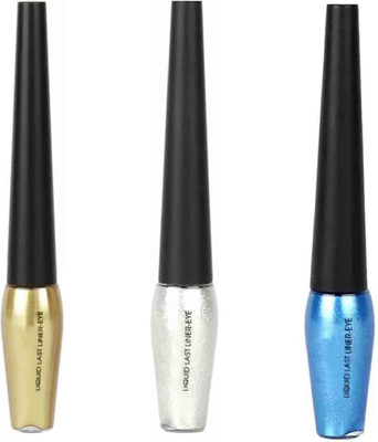

BBMENOW ORIGINAL HIGH QUALITY LIQUID LAST ARIYA GLITTER WATERPROOF EYE LINER (GRay,GOLDEN,BLUE) 5 ml 5 ml(BLUE, SILVER, GOLDEN)