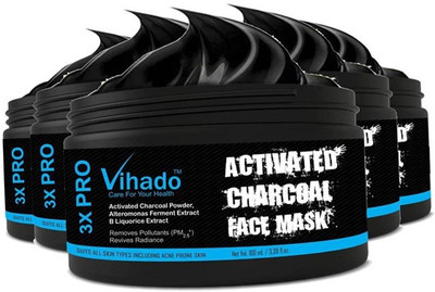 

VIHADO Anti-Pollution Plus Purity with Activated Charcoal Purifying Black Peel Off Face Mask - 100 ml (Pack of 5)(100 ml)