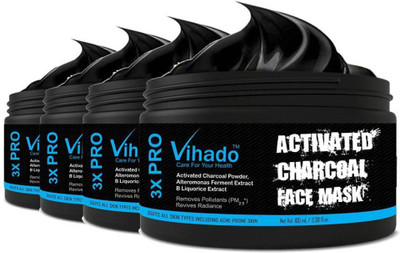 

VIHADO Activated Charcoal Purifying Black Peel Off Deep Cleansing Face Mask - 100 ml (Pack of 4)(100 ml)