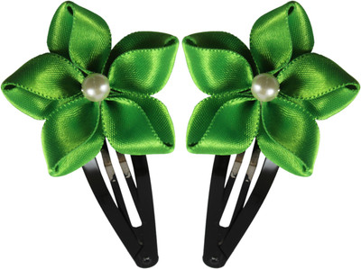 

Threads N Ribbons Green Ribbon Flower Tic Tac Clip(Green)