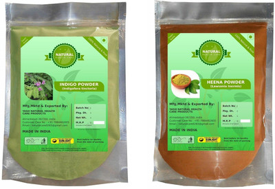 

Fedele Henna/Lawsonia Inermis and Indigo/Indigofera Tinctoria Leaves Natural Powder -Combo Pack of 2 Hair Color(brown,darkbrown,green)