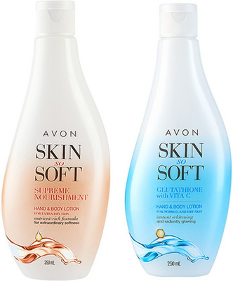

Avon Skin So Soft Supreme Nourishment & Glutathione Hand & Body Lotion (set of 2 of 250 ml each)(500 ml)