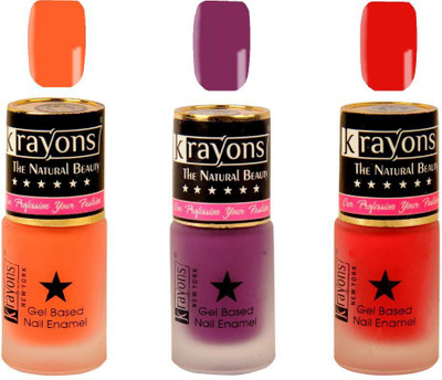 

KRAYONS Gel Base Velvet Super Matte Effect Nail Polish Enamel Color , 5ML Safe Dry Fast Collection For Women (VALENTINE PINK,SUGARED PEACH,PURPLE AURA) VALENTINE PINK, SUGARED PEACH, PURPLE AURA(Pack of 3)