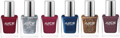 

JUICE LS 7 Poppy Pink, Lobster Red, Cinnamon, Sapharie Blue, Sparkling Star, Silverish Gold(Pack of 6)