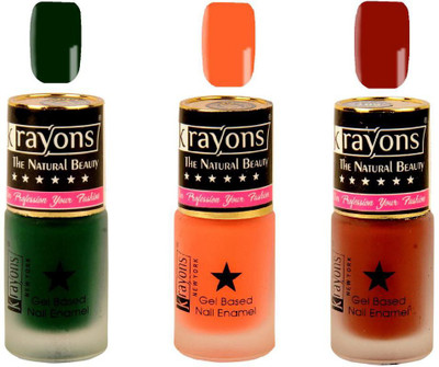 

KRAYONS Gel Base Velvet Super Matte Effect Nail Polish Enamel Color , 5ML Safe Dry Fast Collection For Women (SUGARED PEACH,CHOCOLATE MOCHA,GARDEN FRESH/NATURAL MINT) SUGARED PEACH, CHOCOLATE MOCHA, GARDEN FRESH/NATURAL MINT(Pack of 3)