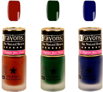 

KRAYONS Gel Base Velvet Super Matte Effect Nail Polish Enamel Color , 5ML Safe Dry Fast Collection For Women (CHOCOLATE MOCHA,GARDEN FRESH/NATURAL MINT,BLUE ILLUSION) CHOCOLATE MOCHA, GARDEN FRESH/NATURAL MINT, BLUE ILLUSION(Pack of 3)