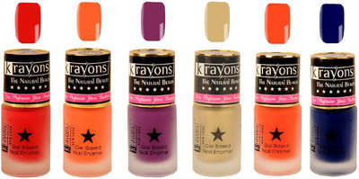 

KRAYONS Gel Base Velvet Super Matte Effect Nail Polish Enamel Color , 5ML Safe Dry Fast Collection For Women (VALENTINE PINK,SUGARED PEACH,PURPLE AURA,GOLD RUSH,ORANGE TANGO,BLUE ILLUSION) VALENTINE PINK, SUGARED PEACH, PURPLE AURA, GOLD RUSH, ORANGE TANG