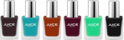 

JUICE Matte 2 Jet Black, Tangerine, Brunette, Shiraz Red, Seafoam, Coral Aqua(Pack of 6)