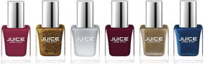 

JUICE LS 2 Rogue Pink, Cotton White, Amber red, Rich Golden, Saphaire Blue, Golden Diva(Pack of 6)