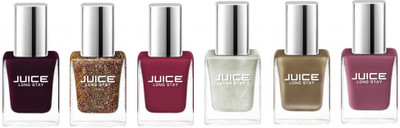 

JUICE LS 4 Weathered Cayenne, Poppy Pink, Lunar Silver, Rich Golden, Mood Maroon, Silverish Gold(Pack of 6)