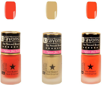 

KRAYONS Gel Base Velvet Super Matte Effect Nail Polish Enamel Color , 5ML Safe Dry Fast Collection For Women (GOLD RUSH,ORANGE TANGO,SALSA RED) GOLD RUSH, ORANGE TANGO, SALSA RED(Pack of 3)
