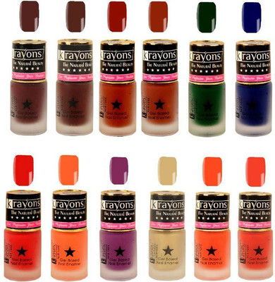 

KRAYONS Gel Base Velvet Super Matte Effect Nail Polish Enamel Color , 5ML Safe Dry Fast Collection For Women (VALENTINE PINK,SUGARED PEACH,PURPLE AURA,GOLD RUSH,ORANGE TANGO,SALSA RED,CHERRY MAROON,VIOLET SAGA,CHOCOLATE MOCHA,RICH CHOCLATE,GARDEN FRESH/NA