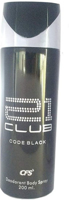 

CFS 21 Club Code Black Deodorant, 200ml Perfume - 100 ml(For Men)