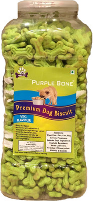

Purple Bone Dog Biscuit (Spinach Flavor) Jar 900gm Spinach Dog Treat(900 g)