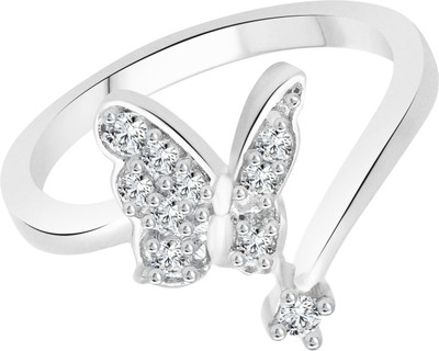 VIGHNAHARTA Butterfly Alloy Cubic Zirconia Gold Plated Ring