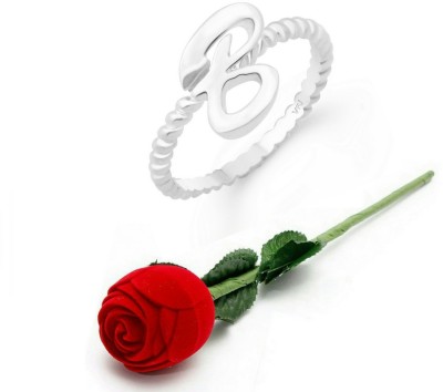 VIGHNAHARTA Valentine's Day Gift Ring with Exclusive Red Rose Box Alloy Rhodium Plated Ring