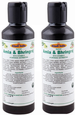

Khadi India Santosh Amla & Bhringraj With Vitamin-E (Pack of 2) Each of (210 ml)(420 ml)