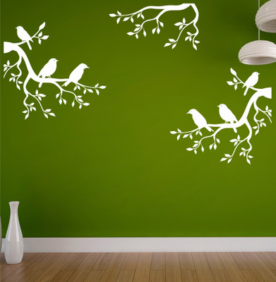 StickerYard 68 cm Birds On Branch Self Adhesive Sticker(Pack of 1)