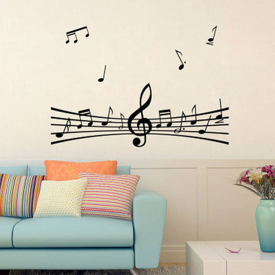 StickerYard 53 cm Music Notes Design Self Adhesive Sticker(Pack of 1)