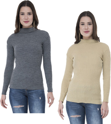 Indistar Solid Turtle Neck Casual Women Multicolor Sweater