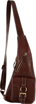 JL Collections Brown Leather shoulder cactus Bag for Unisex Shoulder Bag(Brown, 1 L)