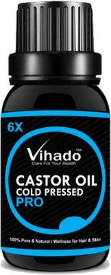 

Vihado 6x PRO Cold-Pressed 100% Pure Castor Oil Hair Oil -(18 ml) (Pack of 1)(18 ml)