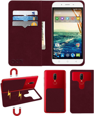 ACM Flip Cover for Micromax Canvas Doodle 4 Q391(Maroon, Cases with Holder, Pack of: 1)