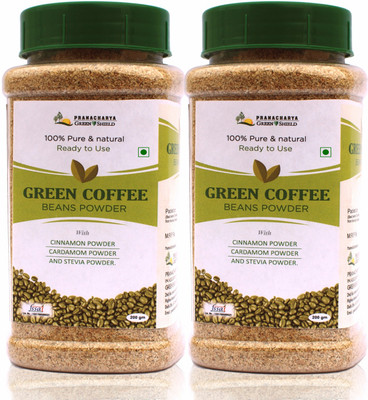 

Pranacharya Green Coffee Beans Powder with Cinnamon, Cardamom & Stevia 400g (200g x 2) Instant Coffee 400 g(Pack of 2, Green Coffee Flavoured)