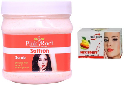 

Pink Root SAFFRON SCRUB WITH MIX FRUIT BLEACH 43G(Set of 2)