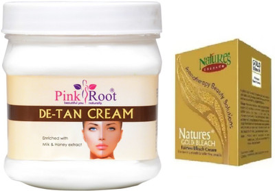 

Pink Root DE-TAN CREAM WITH NATURES GOLD BLEACH 50G(Set of 2)