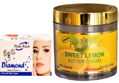 

Pink Root SWEET LEMON CREAM 100GM WITH DIAMOND BLEACH 50GM(Set of 2)